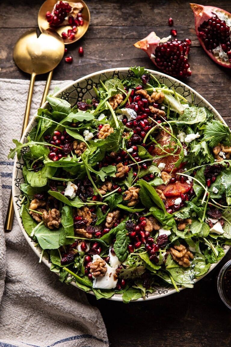 Salted Caramel Walnut and Pomegranate Winter Salad.